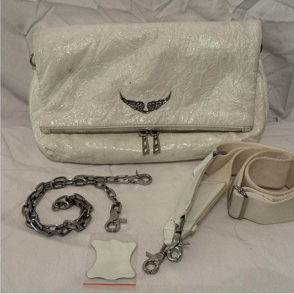 Zadig & Voltaire ‘Rock Swing Your Wings’ distressed leather bag w/both straps.